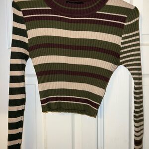 Striped Ribbed Long Sleeve Sweater
